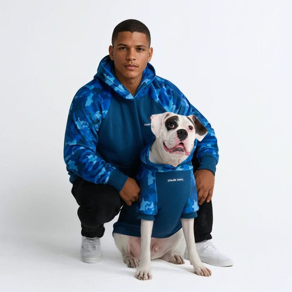 Blauwe Camo Human Hoodie