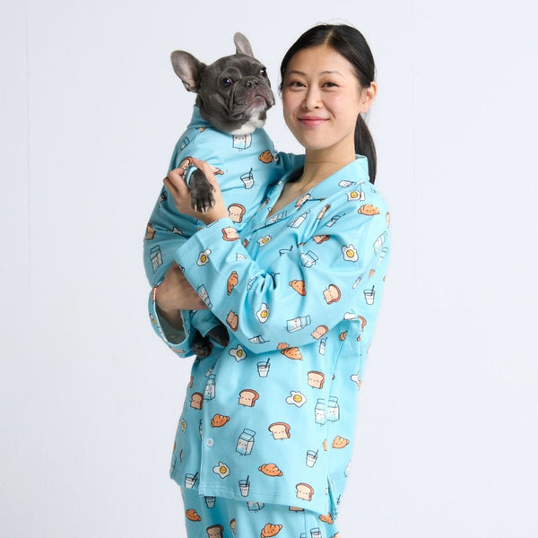 Human Pyjama Top - Breakfast - Blauw