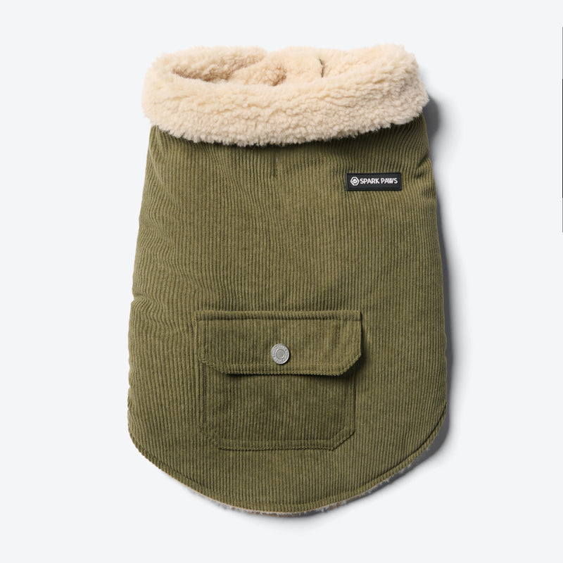 Corduroy Insulated Jacket - Groen