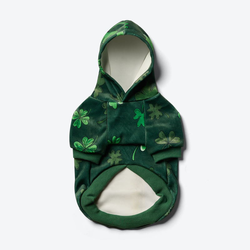 St. Patty's Hondenhoodie - Donkergroen