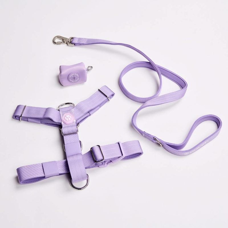 Leash and Poop Bag Holder Set - Lilac