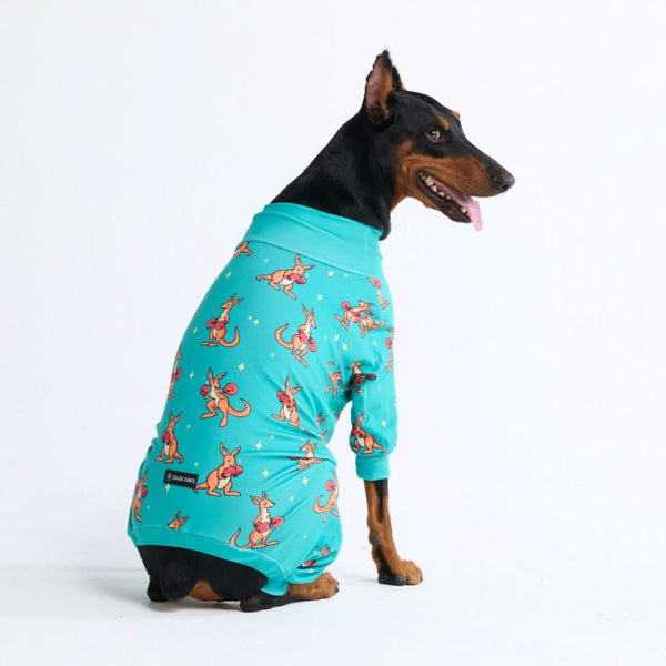 Dog Pajama - Boxing Kangaroo - Blue