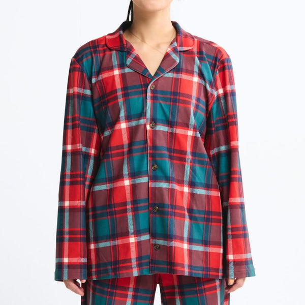 Kerst pyjama top - Feestelijke Plaid