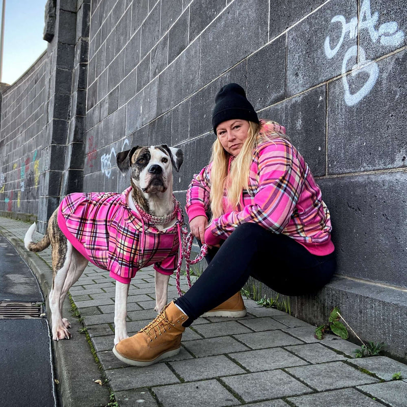 Pink Plaid Hoodie