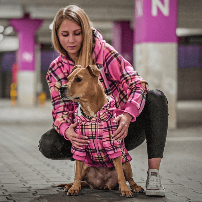 Pink Plaid Hoodie